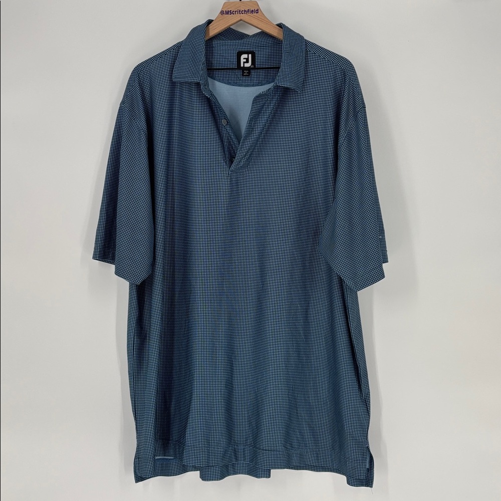 FootJoy blue houndstooth Golf Polo 2xl monogrammed kllm